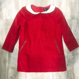 BabyGap Red Corduroy dress with Peter Pan Collar